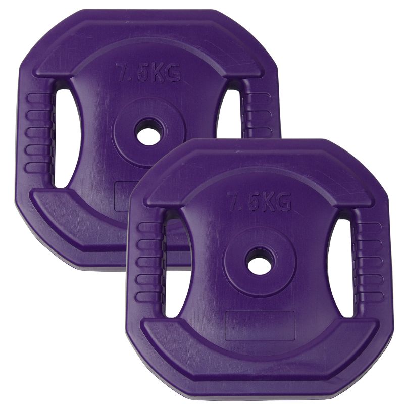 2 Stk. Bodypump Vægtskiver 7,5 kg, Lilla, Ø25 mm - NORDIC POWER