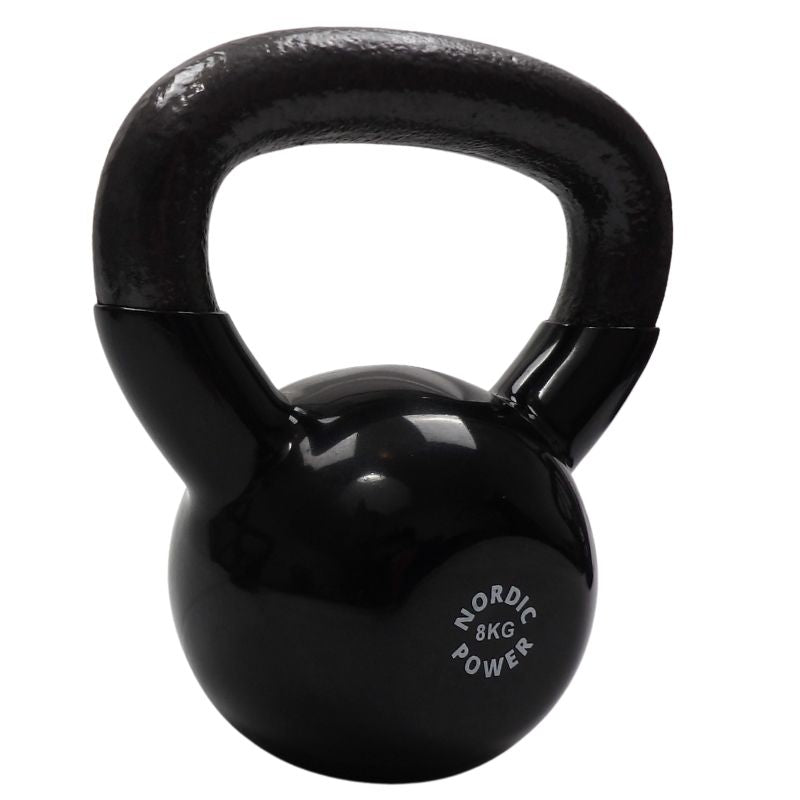 Kettlebell 8 Kg, Sort Støbejern og Vinyl, NORDIC POWER, Køb Biligst Her - Maxis.dk