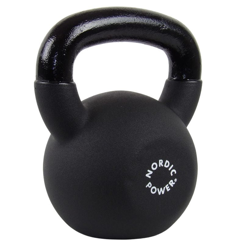 Kettlebell 18 Kg. Sort Støbejern og Neopren - NORDIC POWER