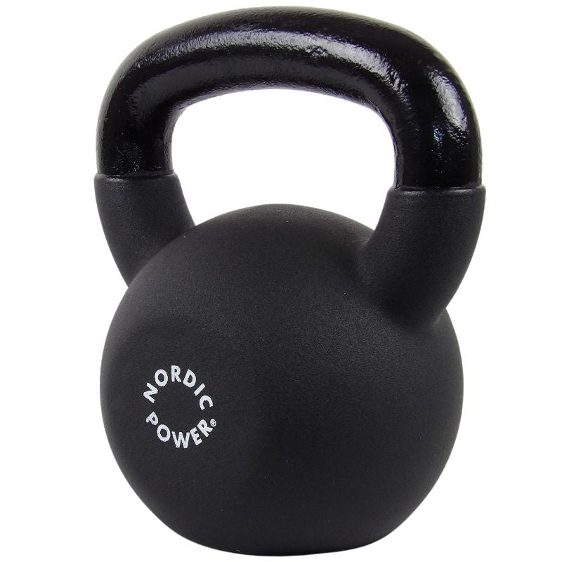 Kettlebell 18 Kg. Sort Støbejern og Neopren - NORDIC POWER