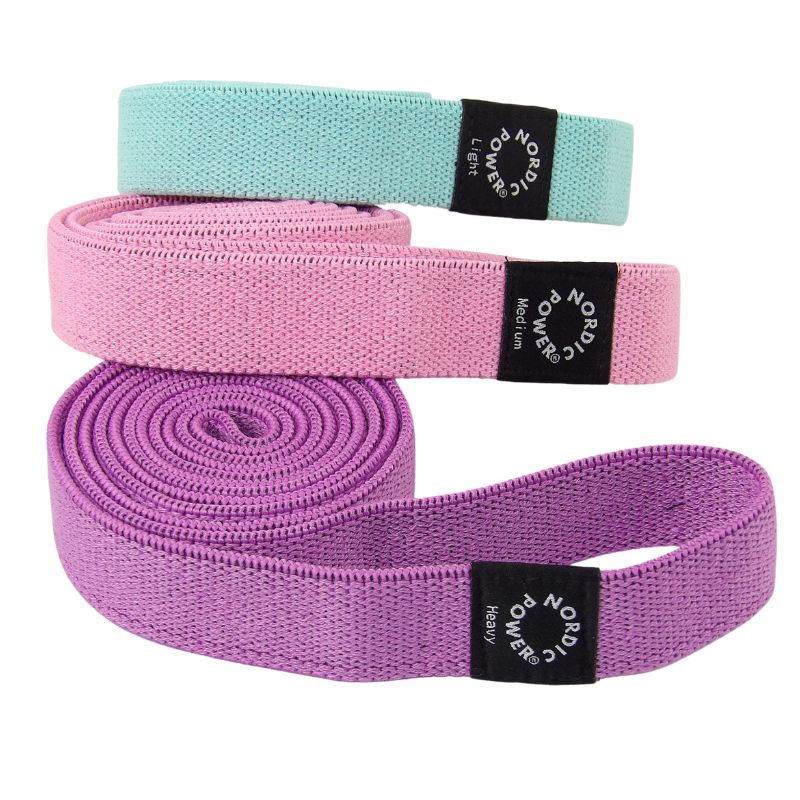 Strength Bands 3 pk. Pink, Lyserød, Tyrkis - NORDIC POWER