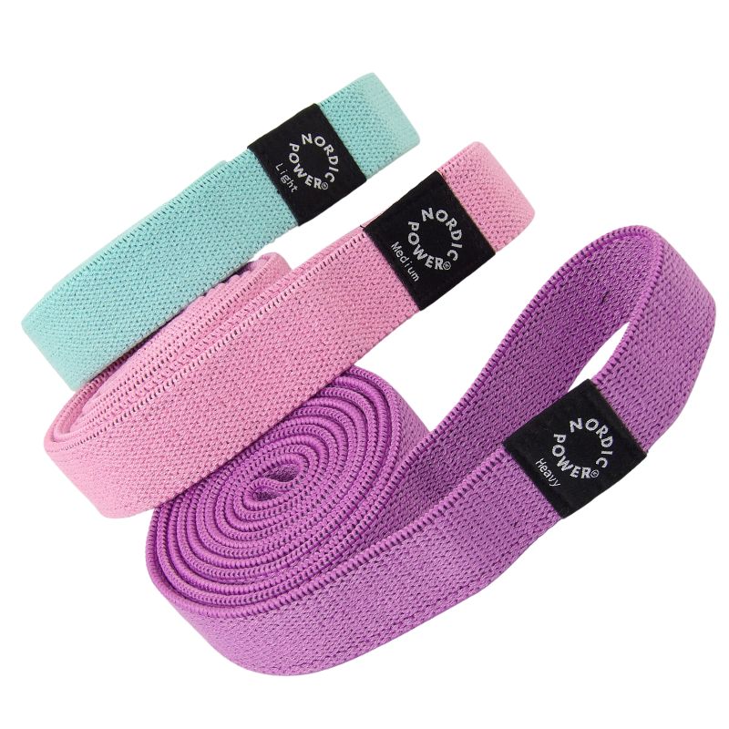 Strength Bands 3 pk. Pink, Lyserød, Tyrkis - NORDIC POWER